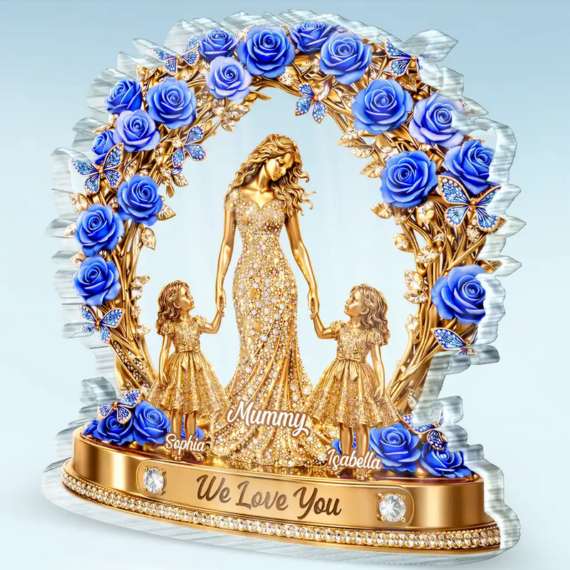 3D Effect Mom We Love You - Personalized Custom Shaped Acrylic Plaque