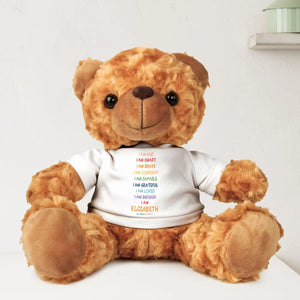 I Am Kind Smart Loved - Personalized Teddy Bear Plush - Gift For Friends, Daughter, Sisters