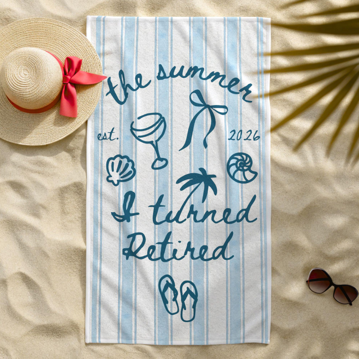 Retirement Gift For Women, The Summer I Turned Retired Beach Towel, Funny Retirement Party Gift For Retiree