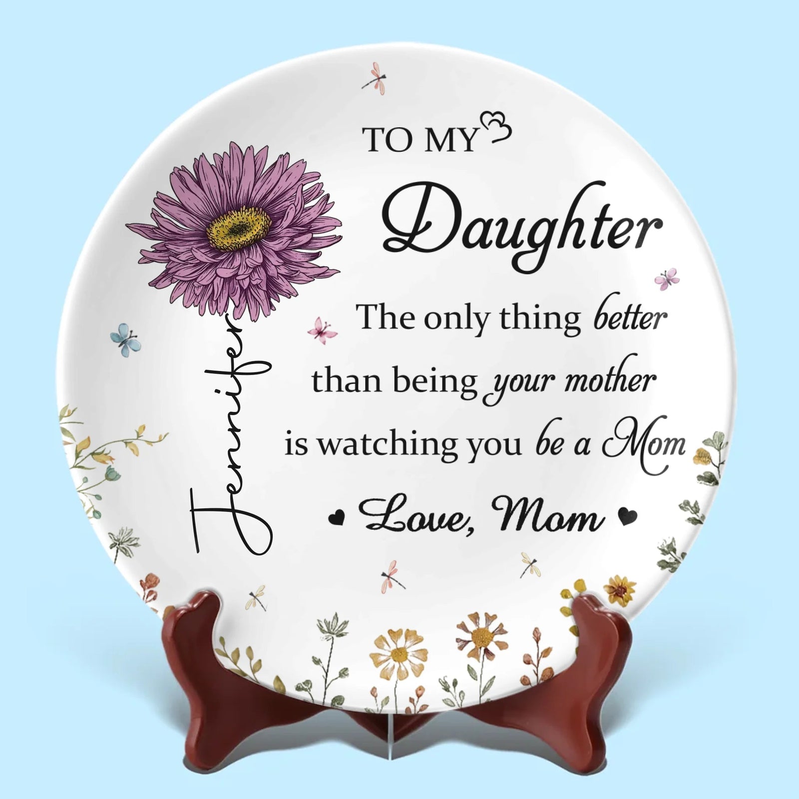 To My Daughter Watching You Being A Mom - Personalized Ceramic Plate - Gift For Daughter, Birthday Gift, Mother's Day Gift