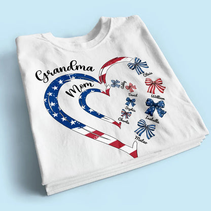 4th Of July First Mom Now Grandma Bow - Personalized Apparel - Independence Day, 4th Of July Gift For Mom
