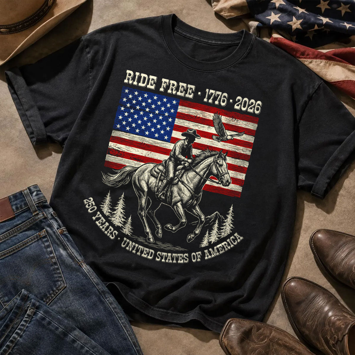 Ride Free 1776 2026 - 250 Years United States of America Shirt