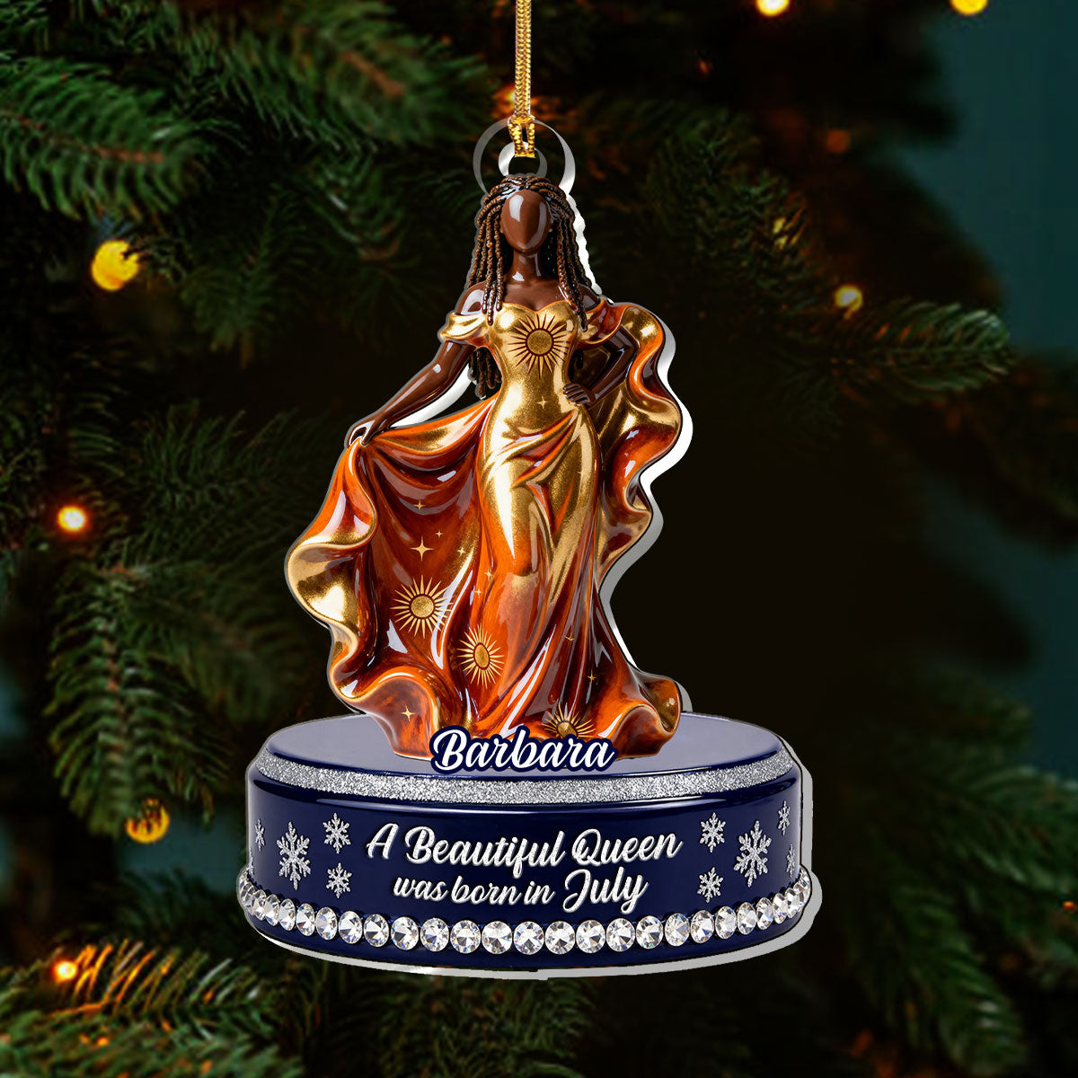 A Beautiful Queen - Personalized Acrylic Ornament - Christmas Gift For Black Sistas, Sisters, Friends