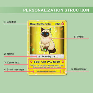 Pet Portrait Anime Card, Fathers Day Gift For Dog Dad, Pet Lover Gift, Unique Pet Gift, Personalized Pet Hologram Card, Gift For Him