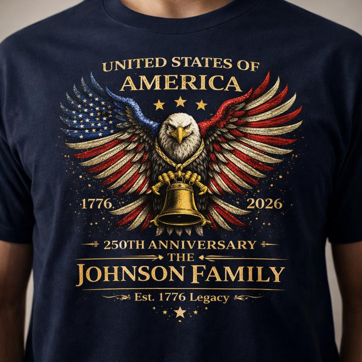 Custom Family 250th Anniversary Patriotic Eagle Shirt