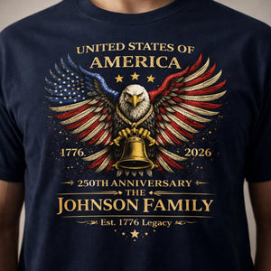 Custom Family 250th Anniversary Patriotic Eagle Shirt