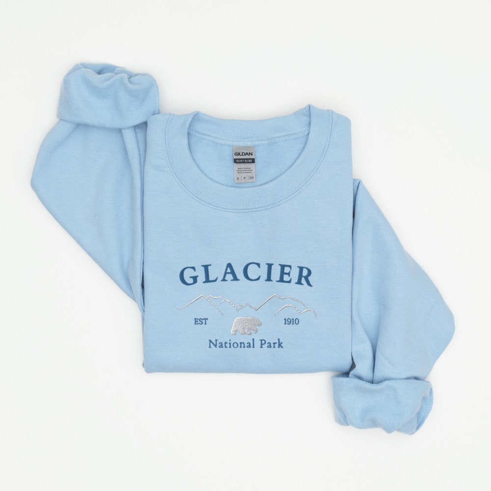 Glacier National Park Sweatshirt, Embroidered National Park Sweater, Glacier National Park Shirt, Embroidered Sweatshirt, National Parks