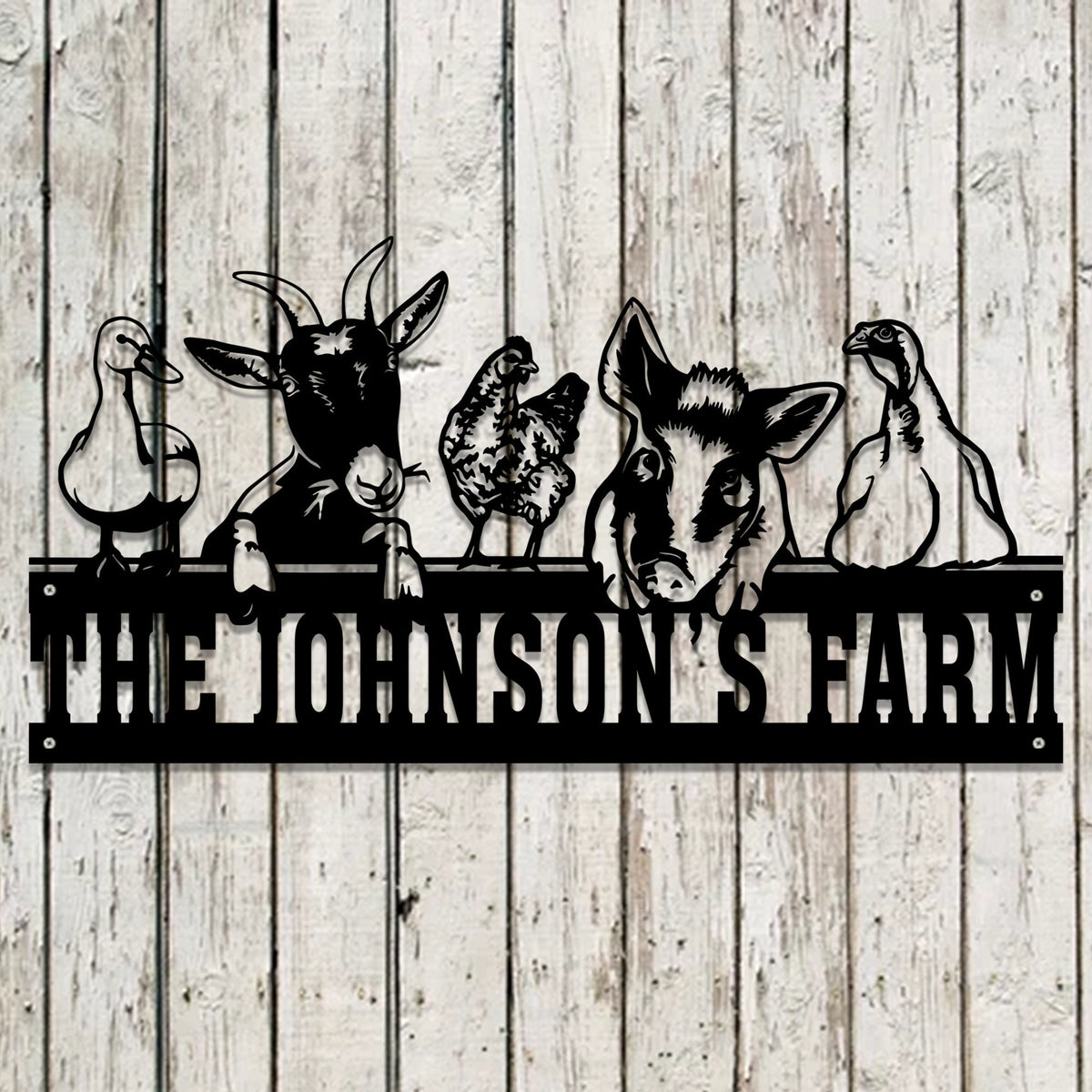 Personalized Farm Animals Sign, Custom Metal Farm Sign, Farmer Home Decor, Farm Yard Farmhouse Decor, Farmer Gift