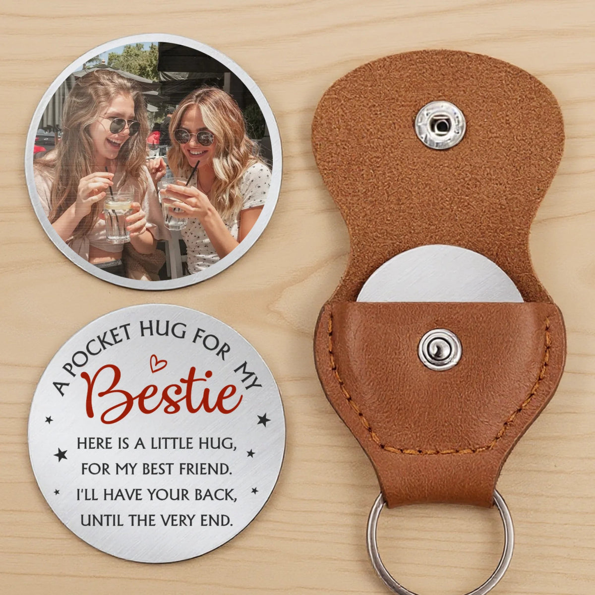 A Pocket Hug For My Bestie - Personalized Pocket Hug - Gift For Bestie, Friend, Soul Sister