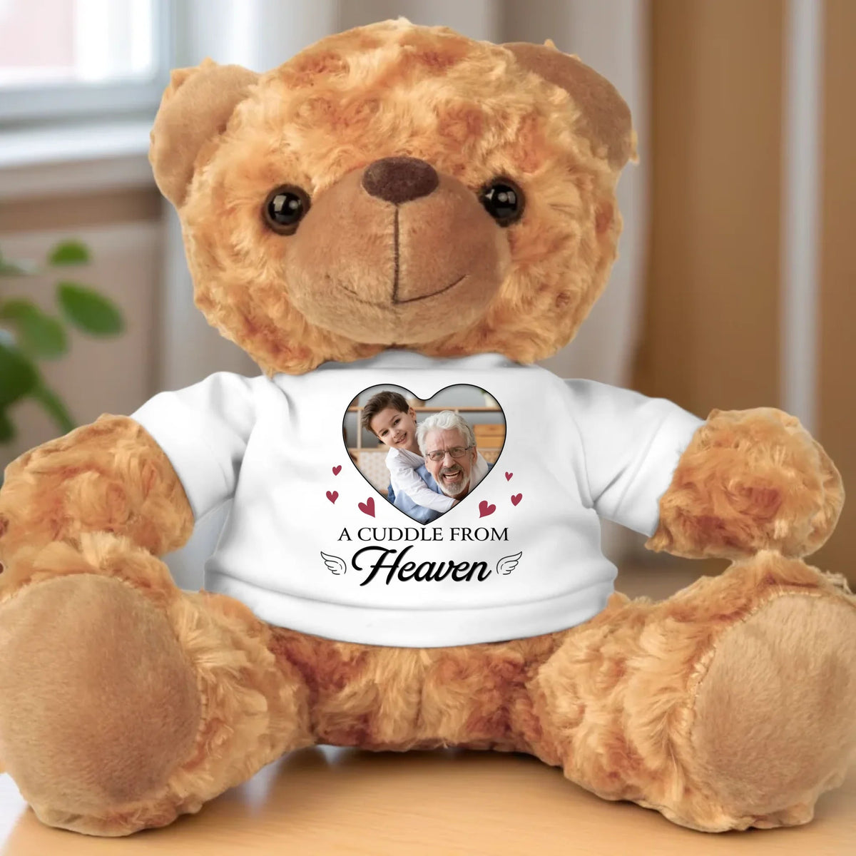 A Cuddle From Heaven - Personalized Teddy Bear Plush - Sympathy Gift For Family Members