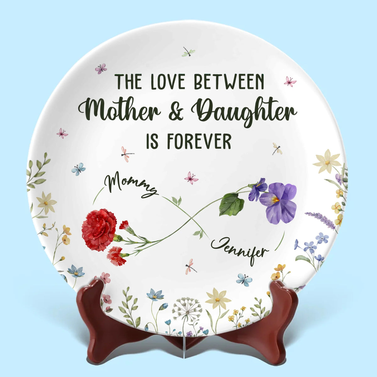 The Love Between Mother & Daughter Is Forever - Personalized Ceramic Plate - Mother's Day, Gift For Mom