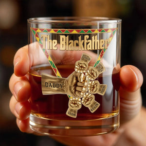 The Black Father 11oz Whiskey Glass - Personalized Gifts For Dad Father's Day
