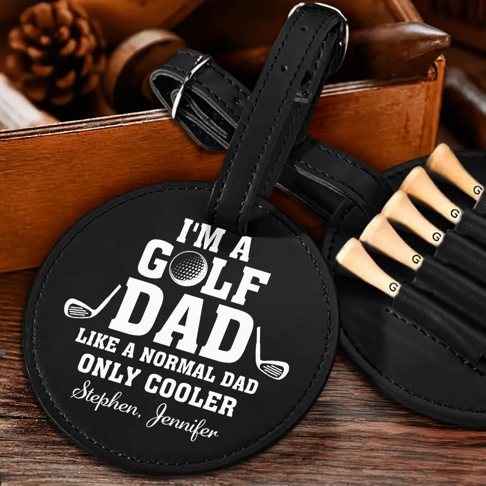 Golf Dad Like A Normal Dad Only Cooler - Personalized Golf Tee Bag - Gift For Father, Father's Day Gift