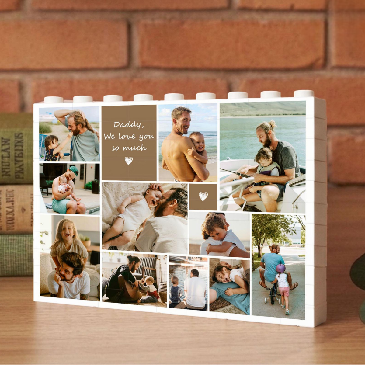 Custom Photo Collage Dad And Kids Building Blocks, Gift for Dad, Best Dad Gift, Fathers Day Picture Collage, Gift For Husband, Birthday Gift