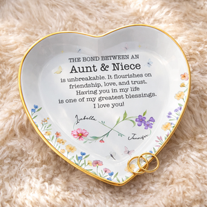 The Bond Between Aunt And Niece, Personalized Jewelry Dish, Gift For Aunt, Mother's Day Gift