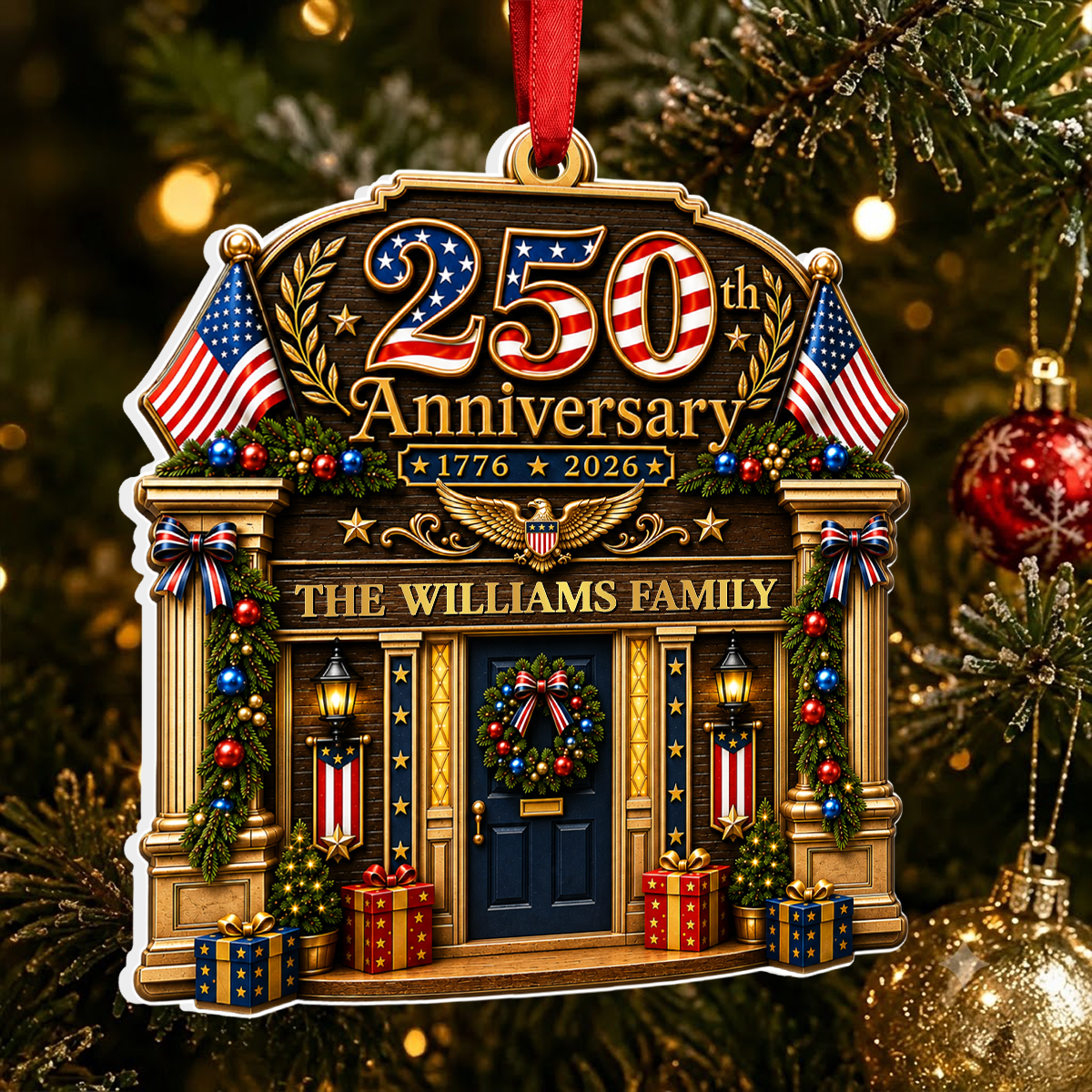 Forever Free And United - Real 3D Raised Ornament