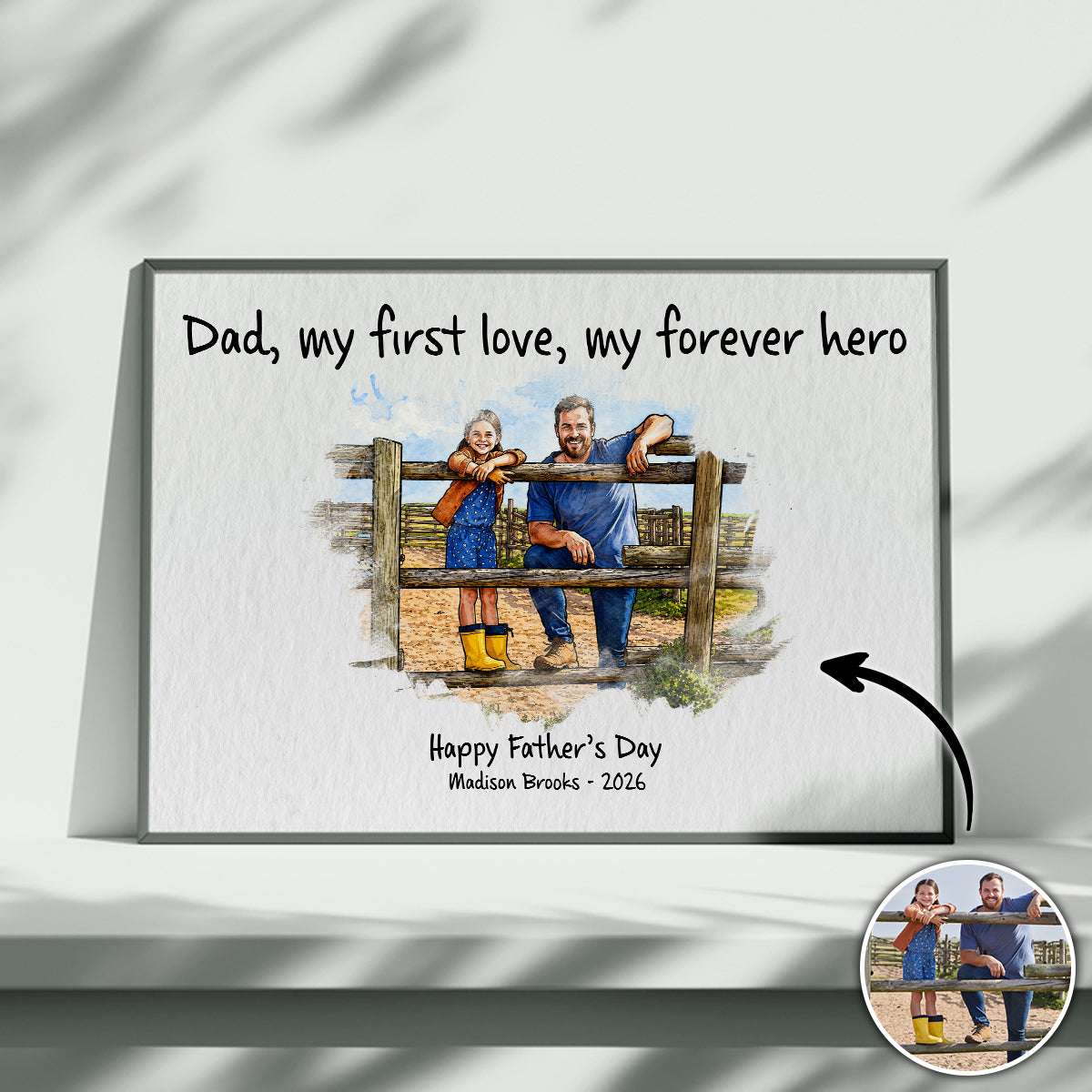 Dad My First Love My Forever Hero - Personalized Poster