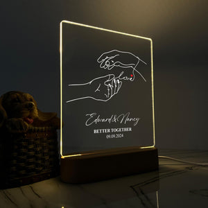 Personalized Couple LED Light, Custom Name Love Anniversary Gifts for Couple, Occasion Gift for Her, Valentine's Day Gift for Him
