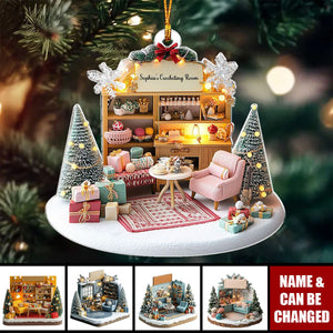 Crocheting Room - Personalized Acrylic Ornament - Christmas For Crochet Girls