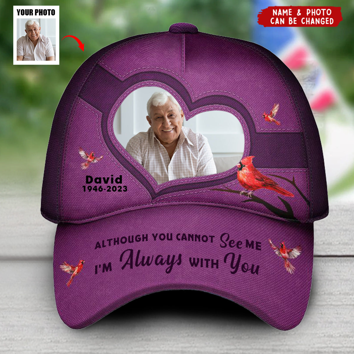 Custom Photo Memorial I'll Carry You With Me Until I See You Again - Personalized Classic Cap - Memorial Gift