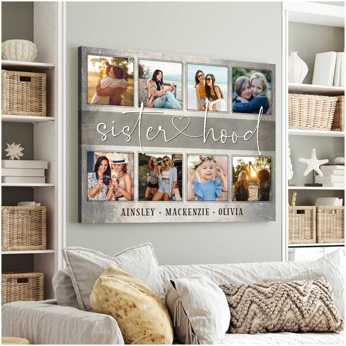 Sisterhood Custom Photo - Personalized Canvas - Gift For Sister