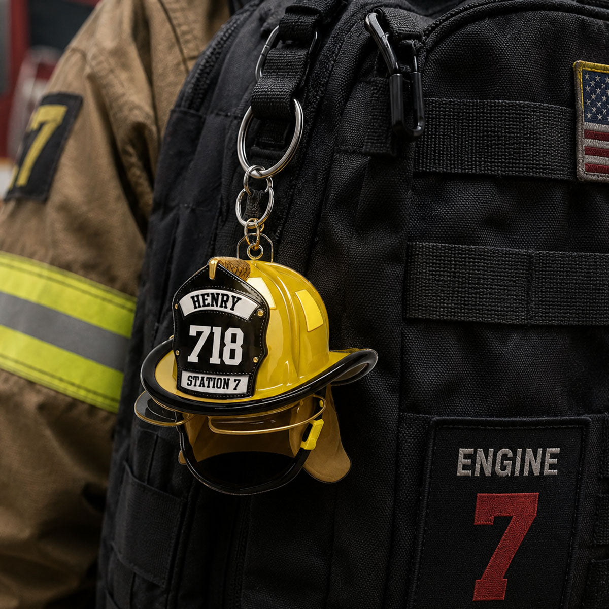 Firefighter Helmet 2D Flat Printed - Personalized Acrylic Ornament - Gift For Firefighter