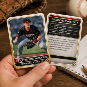 Custom Baseball Trading Card, Personalized Sports Gift, Team Keepsake