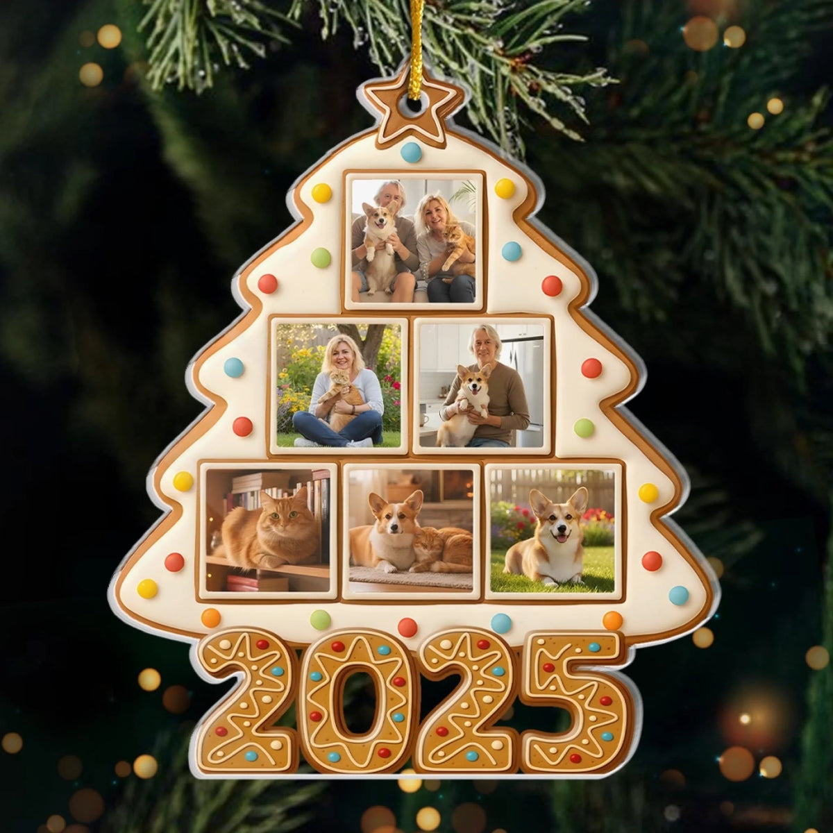 Custom Photo 2025 Christmas Cookie - Personalized Acrylic Ornament - Christmas Gift For Family