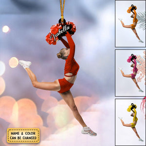 Personalized Cheerleader Girl - Personalized Acrylic Ornament - Christmas Gift For Cheerleading Team Members