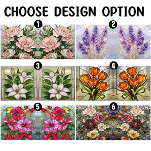 Custom Name Floral Coffee Mug, Personalized Flower Mug, Stained Glass Flower Mug, Mother's Day Gift for Mom