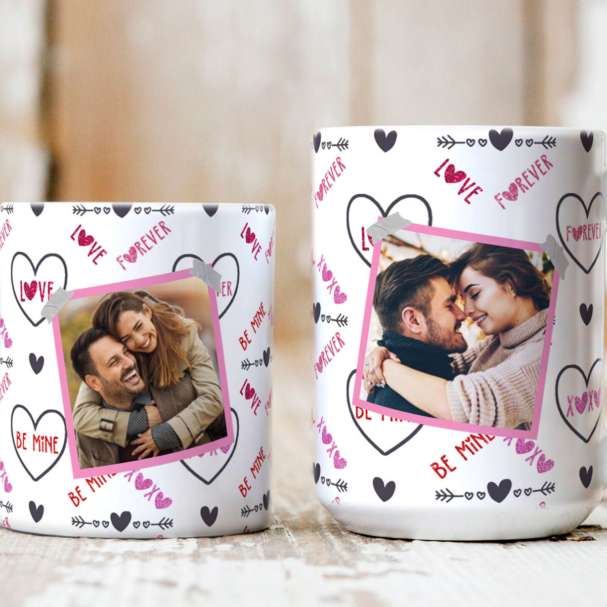 Be Mine Forever Custom Photo - Personalized Mug - Gift For Couple