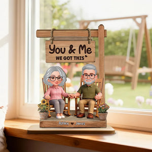 You & Me We Got This 3D Effect Couple - Personalized Wooden Plaque - Anniversary, Valentine's Day Gift For Couple