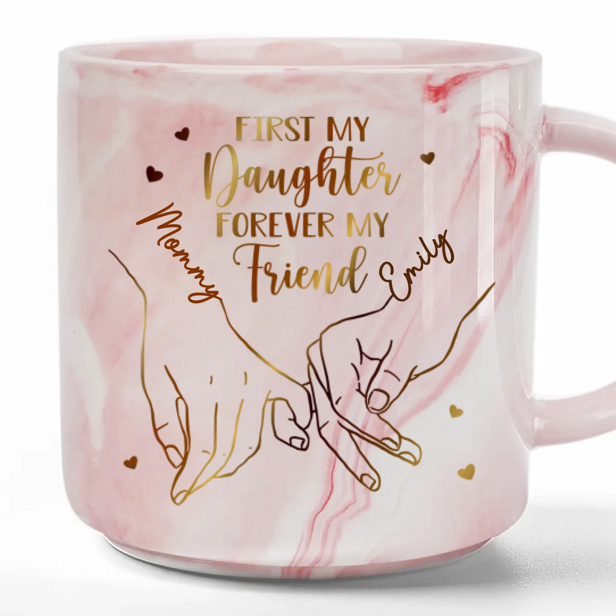 First My Daughter Forever My Friend - Personalized Marble Mug - Gift For Daughter