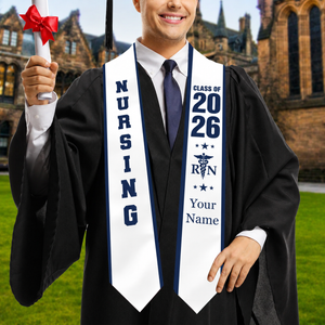 Custom Nursing Graduation Stole, Personalized Class of 2026 Sash, Graduation Day