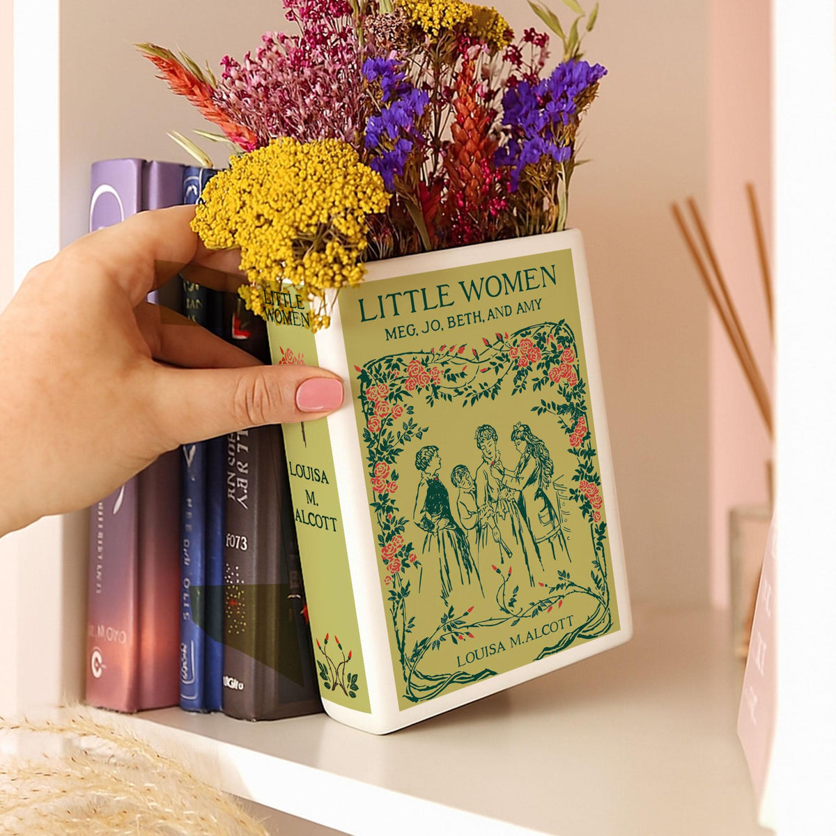 Book Cover Ceramic Book Vase, Home Decor Gifts for Book Lovers and Readers, Bookish Gifts for Special Occasions