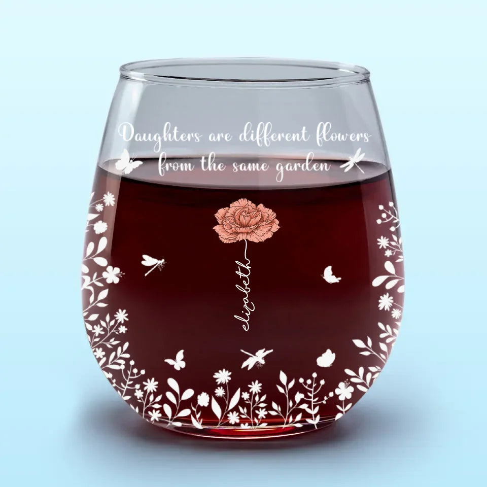 We Are A Garden Of Love - Personalized Wine Glass - Gift For Mom, Daughter, Mother's Day, Birthday Gift