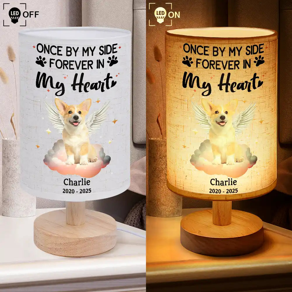 Custom Photo Your Light Will Always Shine In My Heart - Personalized Fabric Lamp - Dog Cat Memorial Gift