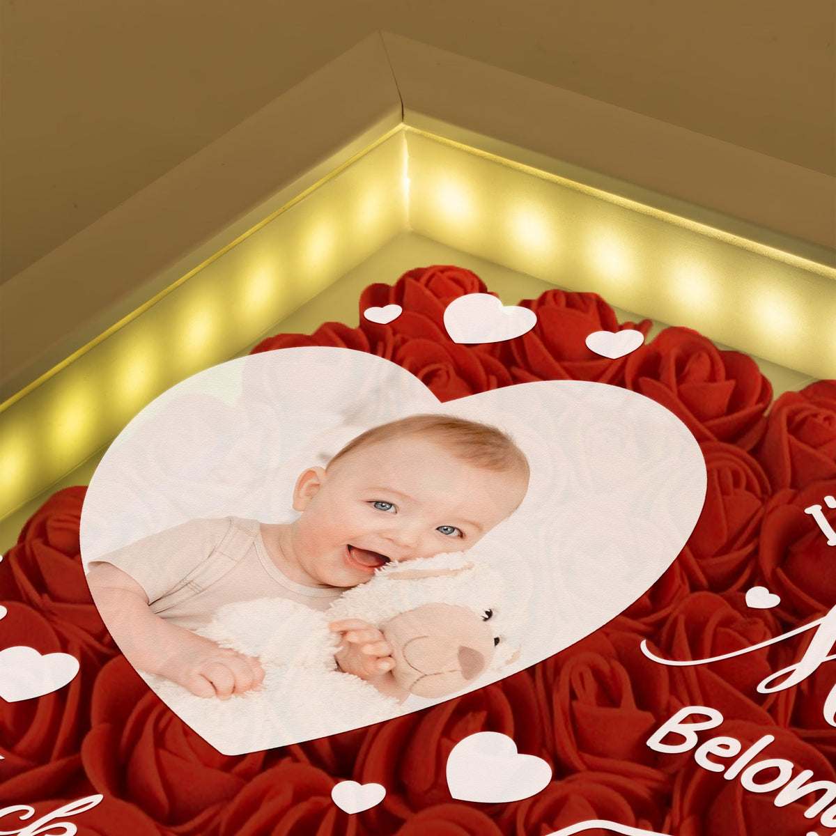 The Best Mommy Belongs To Me - Custom Flower Shadow Box With LED Light - Gift For New Mom, 1st Mother's Day