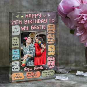 Happy Birthday To My Bestie Custom Photo - Personalized Acrylic Table Sign - Gift For Bestie, Birthday Gift