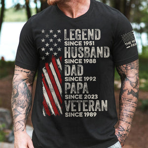 Legend Husband Dad And Grandpa - Custom Family Name Personalized T-shirt