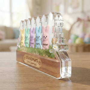 Happy Easter Grandma Little Bunnies - Personalized Acrylic Block - Easter Gift For Grandma, Easter Decoration