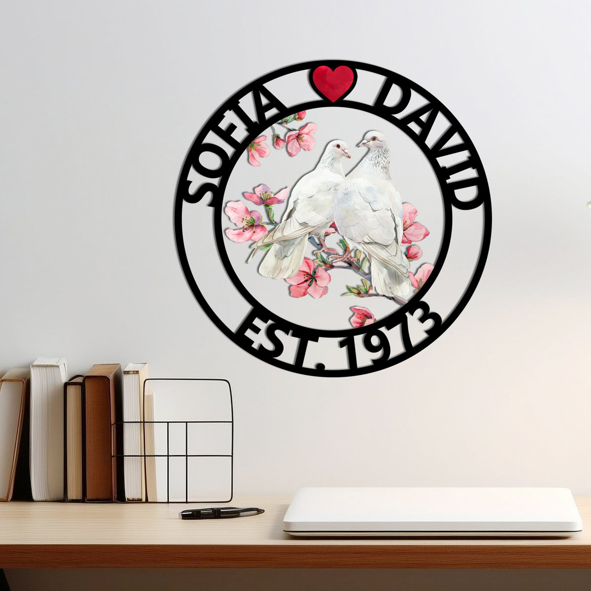 Custom Anniversary Sign, Family Name Sign, Parents Anniversary Gift, Golden Anniversary Wedding Anniversary Metal Wall Art, Doves Metal Sign