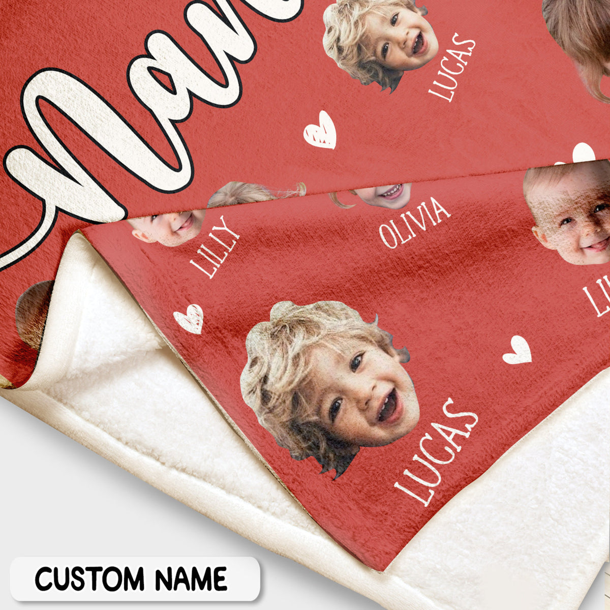 Christmas Gift For Nana, Mother's Day Gift For Grandma, Personalized Baby Photo Blanket For Grandma, Custom Grandma Blanket With Baby Face