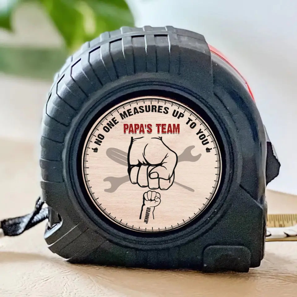 Dad & Kid Fist Bump - Personalized Tape Measure - Father's Day, Birthday Gift For Dad, Grandpa