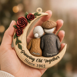 Growing Old Together - Custom Wood Couple Ornament