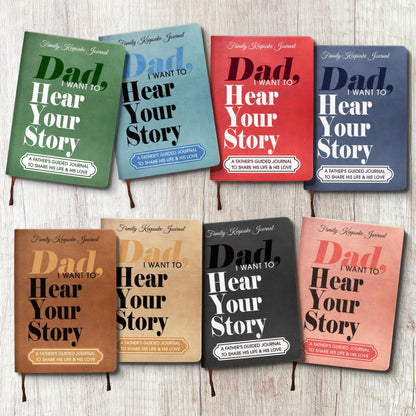 Dad I Want to Hear Your Story Leather Journal, Personalized Father's Guided Memory Keepsake Book, Father's Day Gift, Birthday Gift for Dad