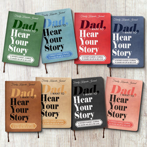 Dad I Want to Hear Your Story Leather Journal, Personalized Father's Guided Memory Keepsake Book, Father's Day Gift, Birthday Gift for Dad