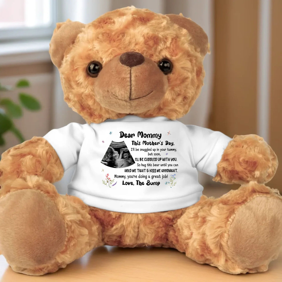 Cuddle This Bear Until You Can Hold Me - Personalized Teddy Bear Plush - Gift For New Mother, Mother's Day