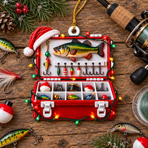 Fishing Tackle Box 3D Ornament For Fisherman, Dad Fishing Man Gifts - Personalized Ornament
