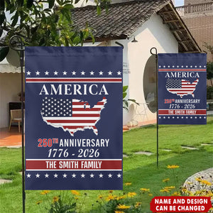 Personalized Family Name 250th Anniversary Garden Flag
